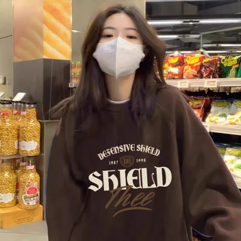 胖mm300斤卫衣2026新款爆款秋冬圆领宽松加绒美拉德穿搭大码上衣