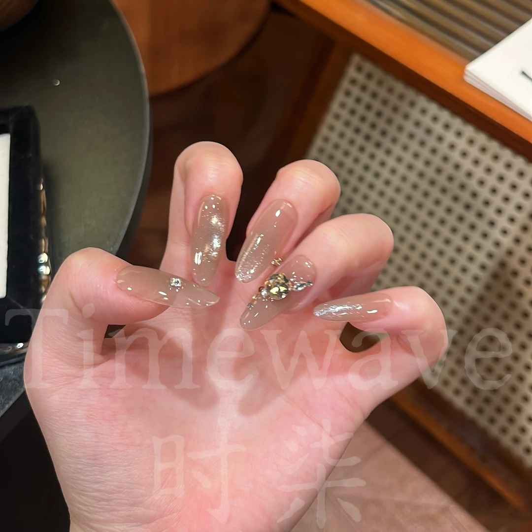 时柒【初秋】纯手工穿戴甲猫眼美甲秋冬显白高级感轻奢百搭