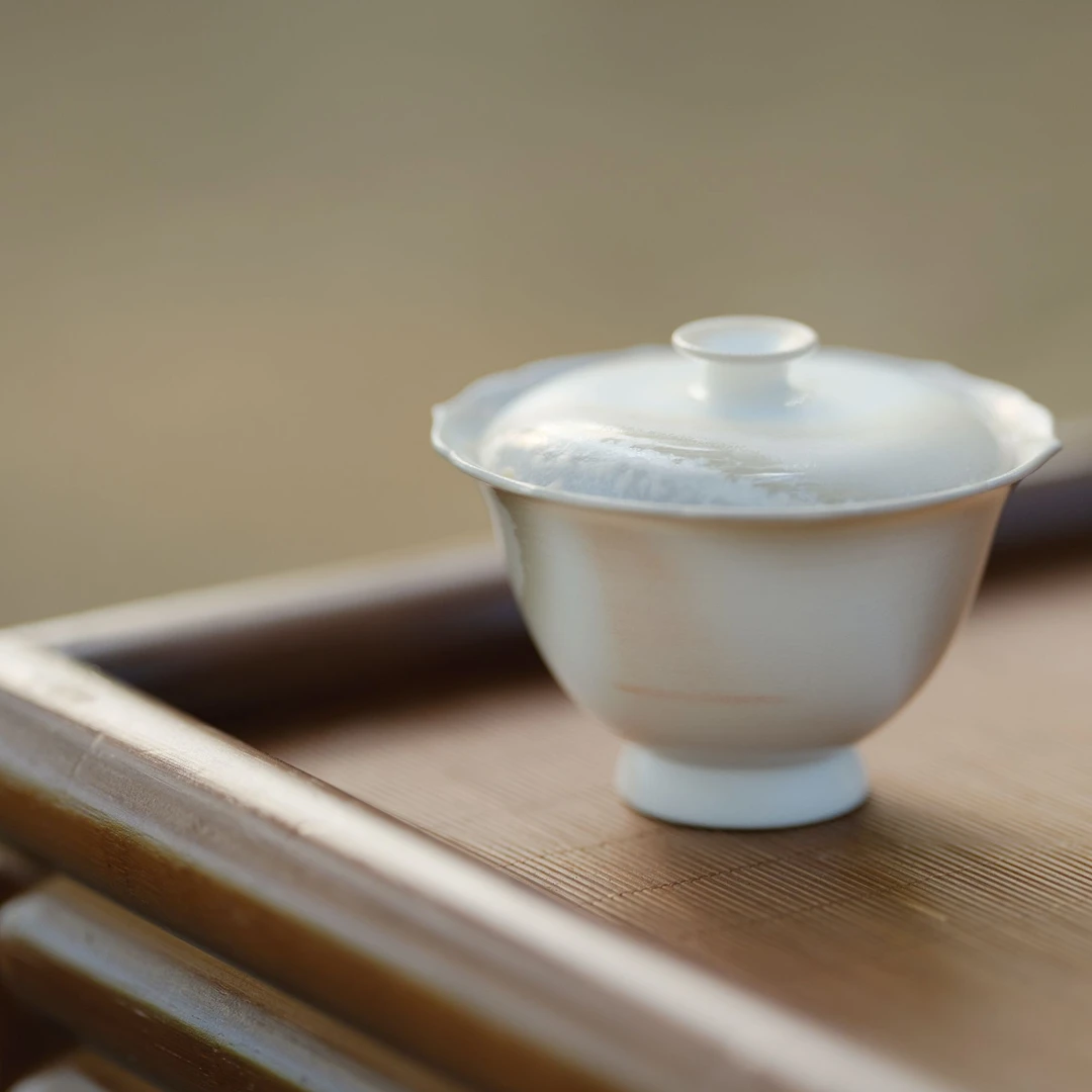 半闲记 景德镇素云柴烧盖碗 手工陶瓷茶具茶壶大口径泡茶