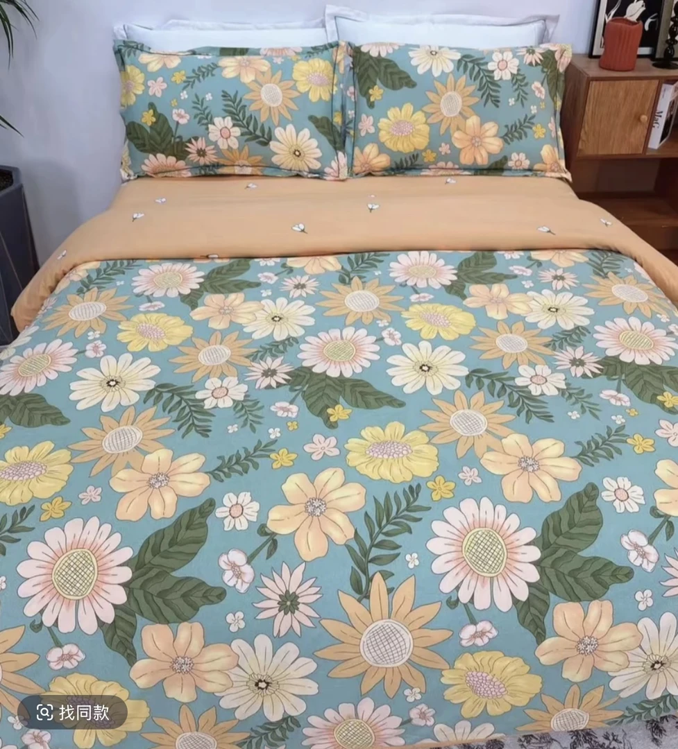 四季通用新款百支家用轻奢【花仙子】透气高支高密斜纹棉床单