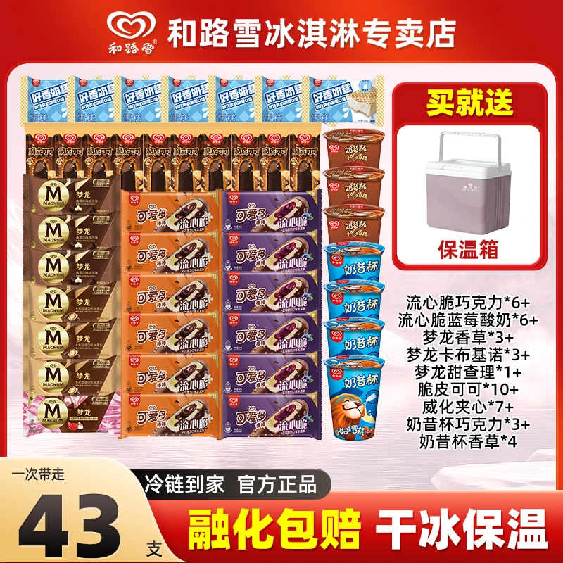 和路雪梦龙香草可爱多流心脆奶昔杯冰淇淋【赠保温箱】 -HY30