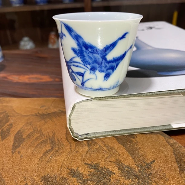 续真柴窑芦雁直口杯铃铛杯闻香杯