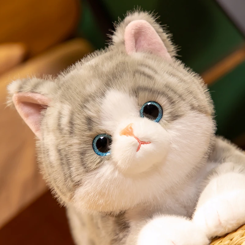 呆萌趴姿猫咪玩偶仿真公仔正版赛特嘟嘟毛绒玩具小猫抱枕娃娃礼物