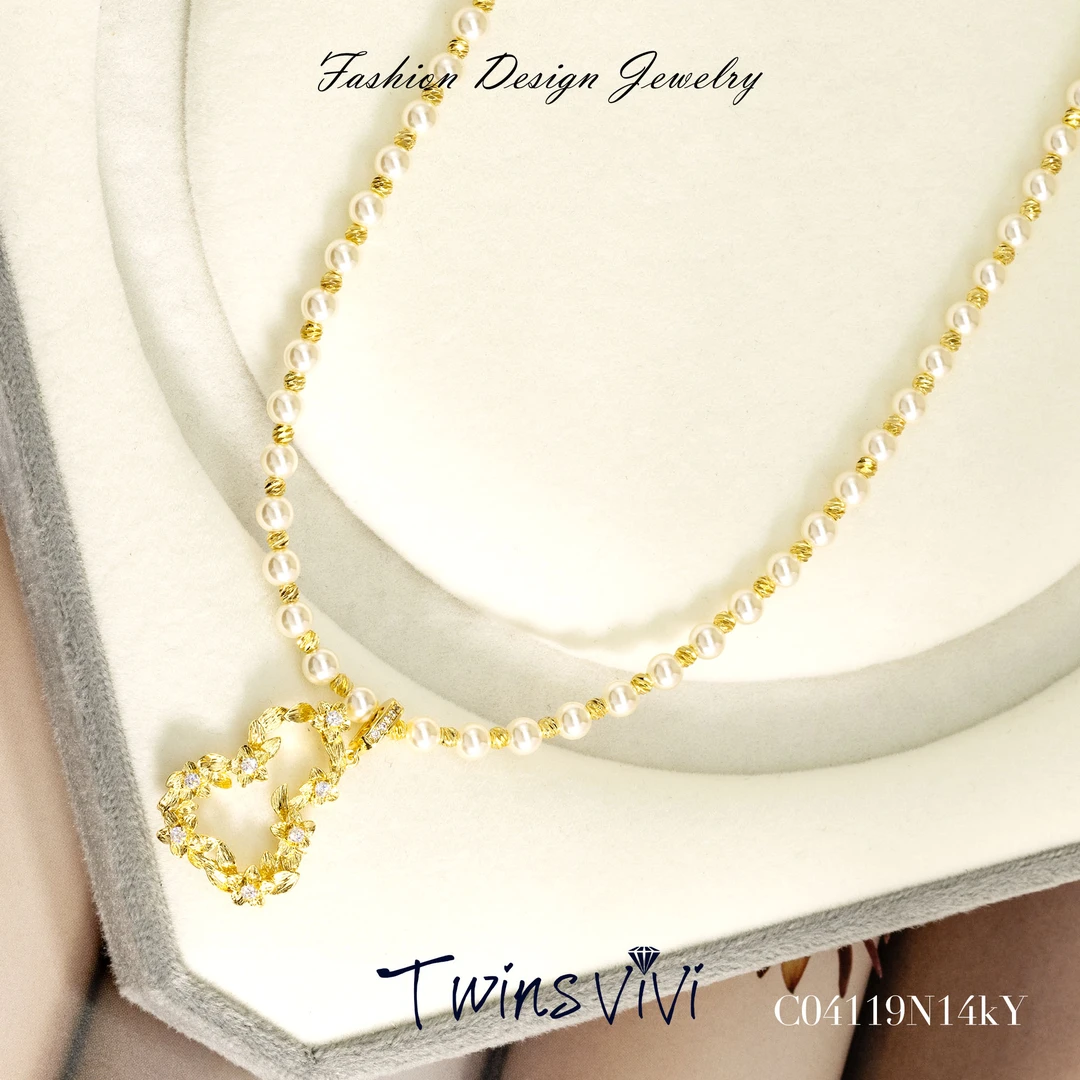 Twins VIVI 项链 满镶镂空葫芦吊坠珠珠项链/C04119