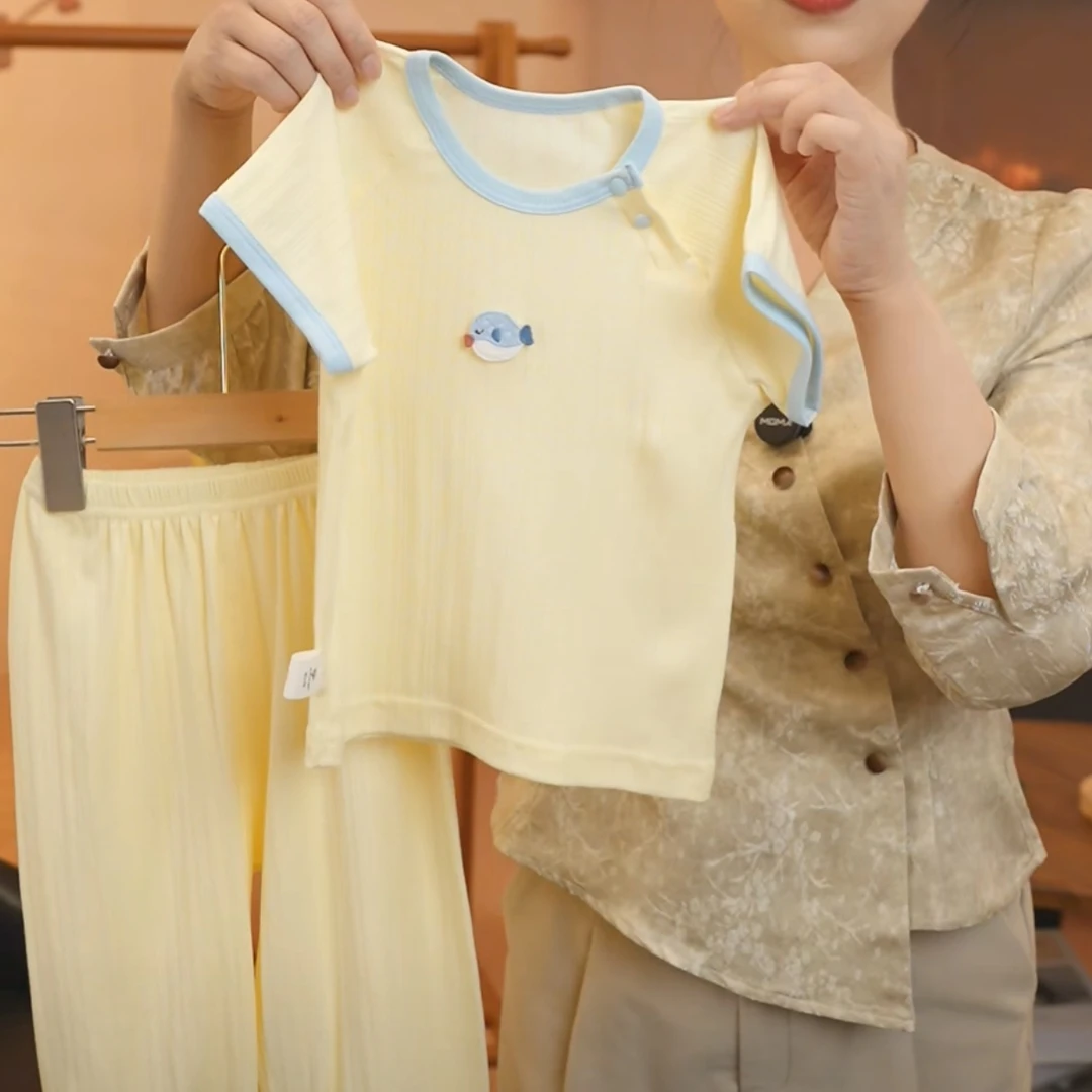 【自由条 短袖+长裤套装】--婴儿童短袖长裤夏季套装