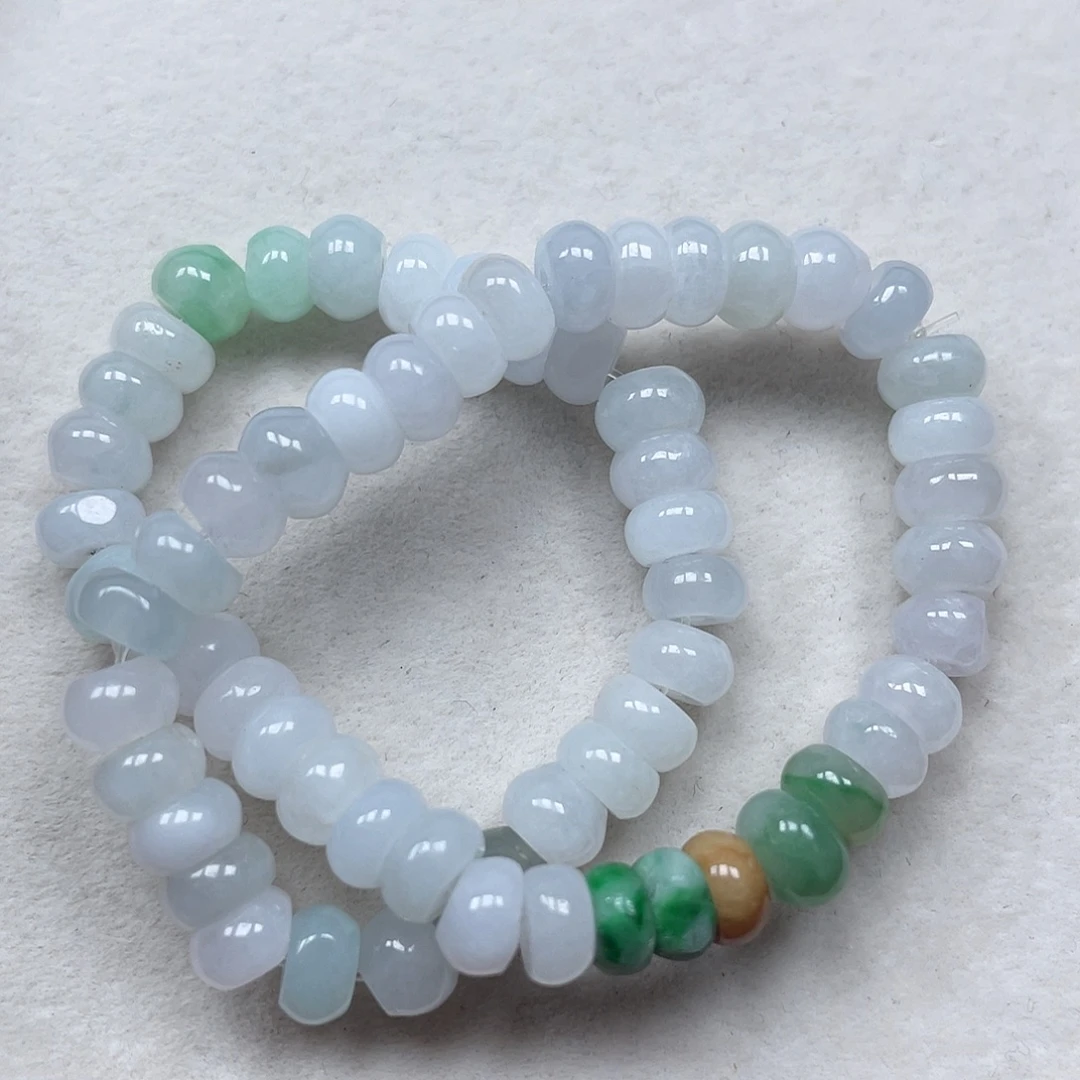 翡翠散珠翡翠算盘珠卡3+。60颗