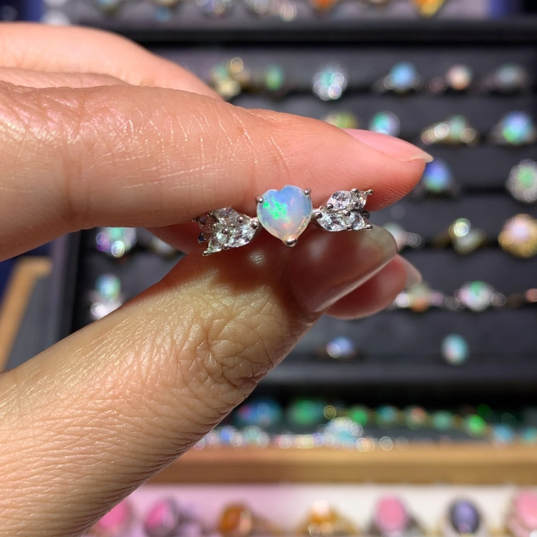 银S925镶嵌欧泊戒指款式