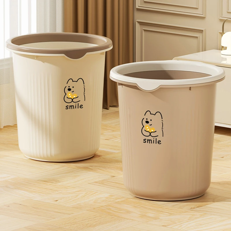 奶油风垃圾桶家用大容量客厅厨房卫生间厕所卧室宿舍大号压圈纸篓