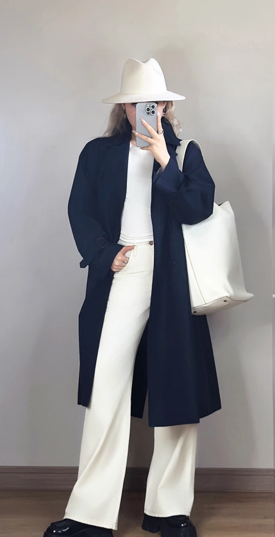 【U妮奢购】《yeseyy》春夏新款直筒微喇白牛 极简风白色牛仔裤