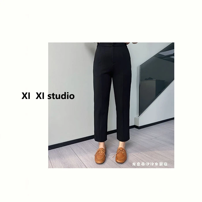 【汐汐女装二店】小个子定制显瘦百搭后开衩裤子西装裤22655
