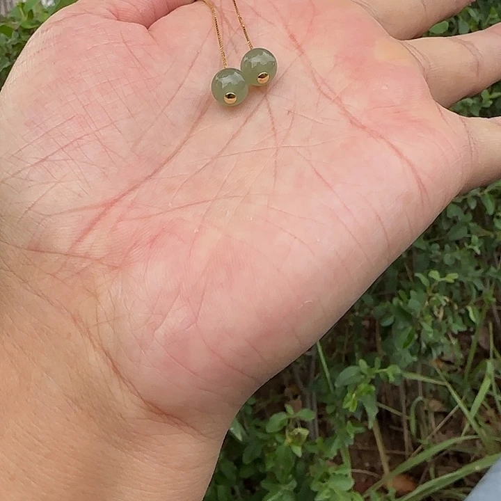 颈饰银S925镀金镶嵌和田玉