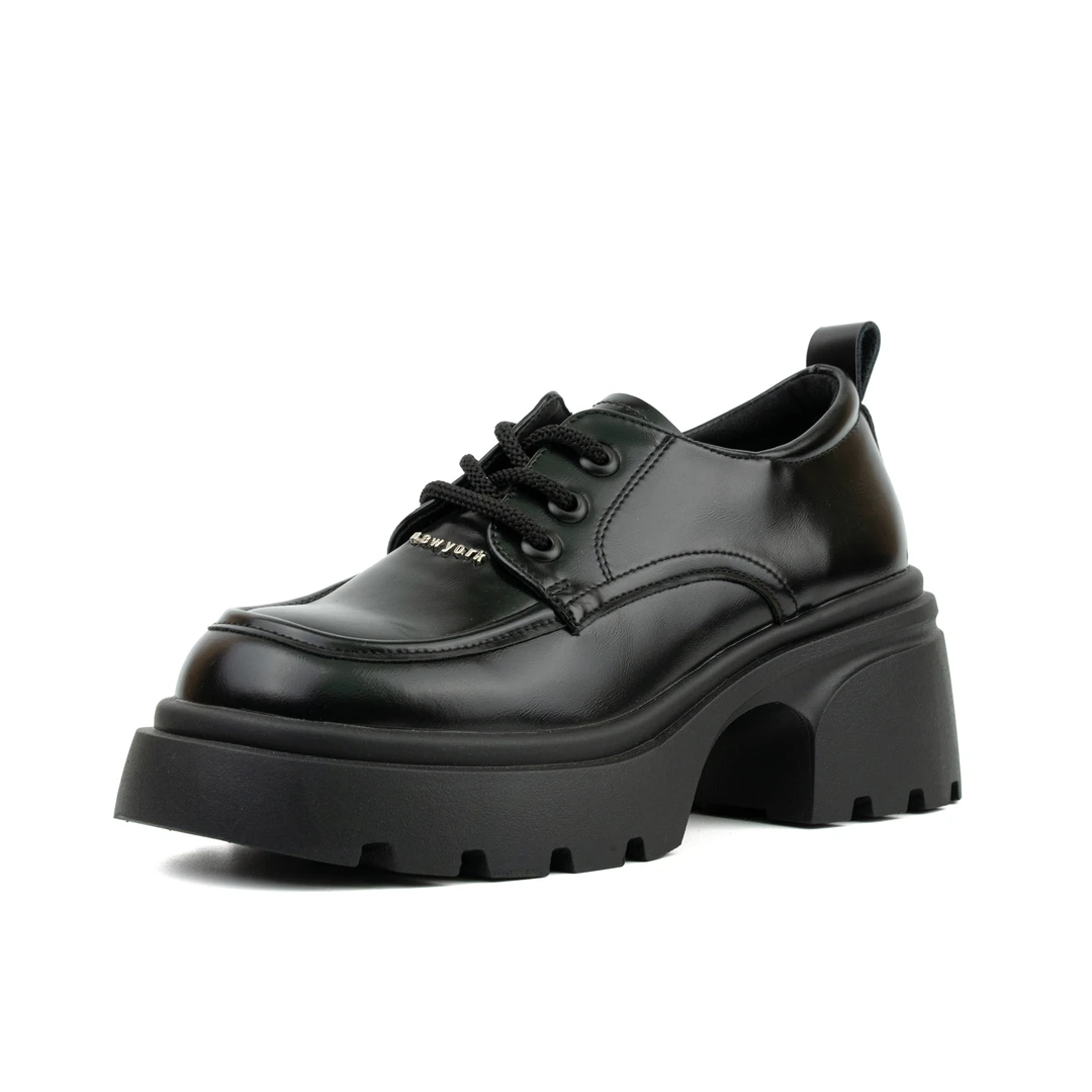 407乐福鞋单鞋时尚百搭休闲复古粗跟英伦风厚底乐福鞋女鞋