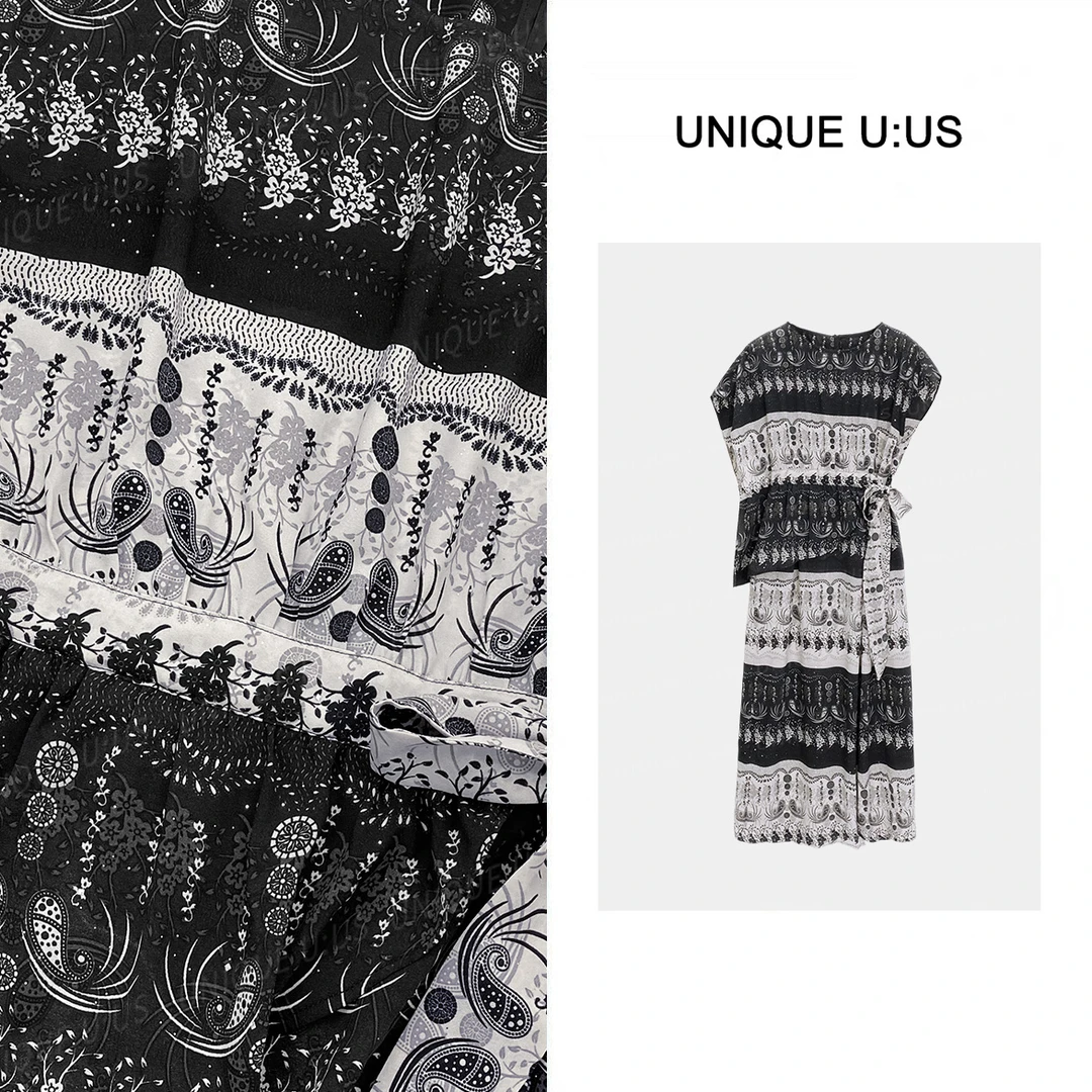 【TangTang·Studio】巴洛克艺术撞色结构条纹冰感连衣裙-252391