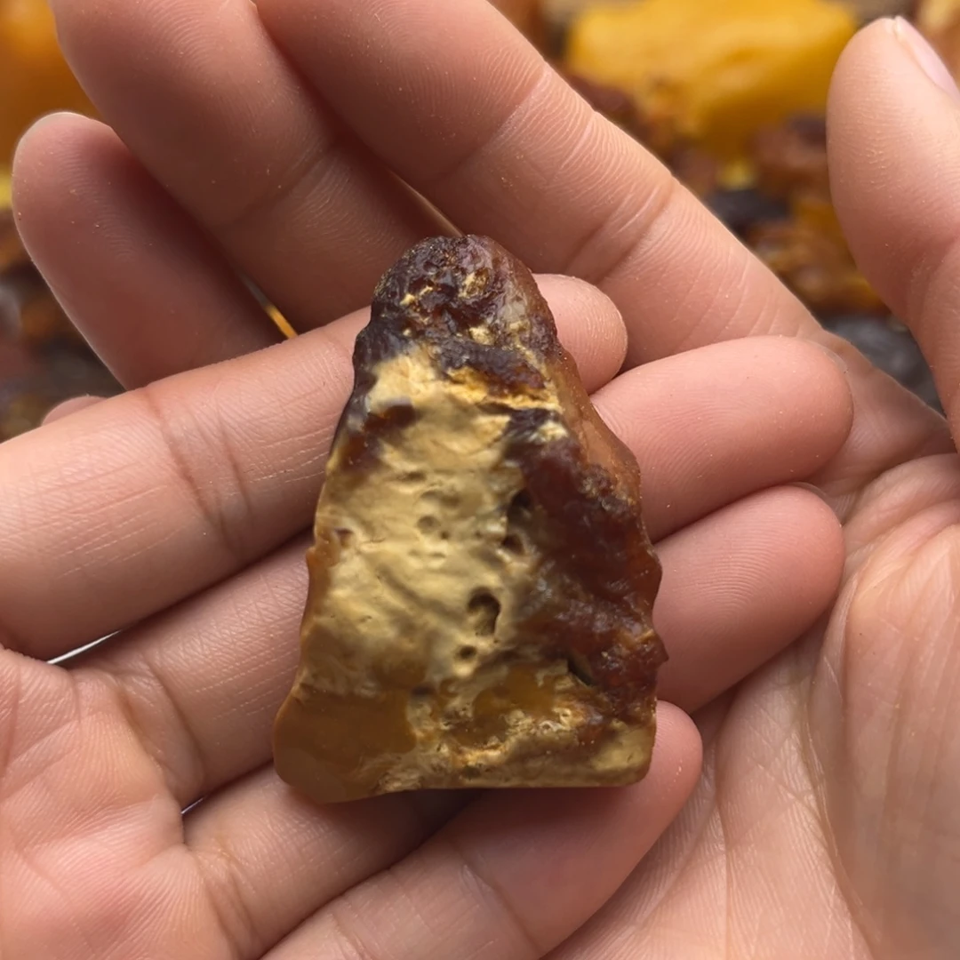 定制琥珀未镶嵌蜜蜡定制原石手把