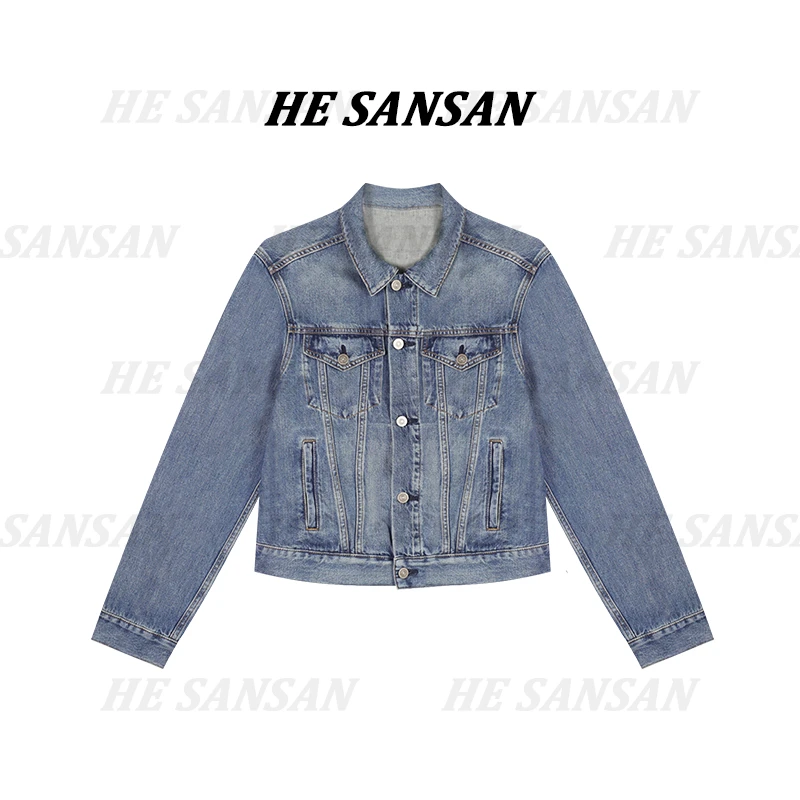 【SANSAN】轻奢气质休闲复古重工时尚牛仔外套DY-90151