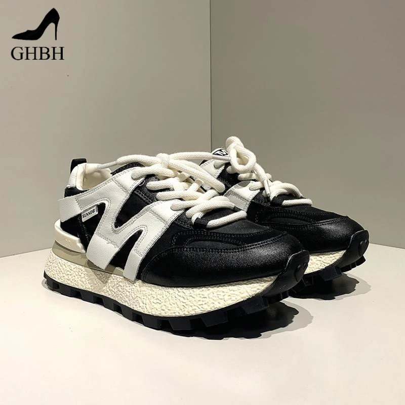 厚底阿甘鞋女2025春季新款老爹鞋女爆款复古显脚小运动休闲 鞋子