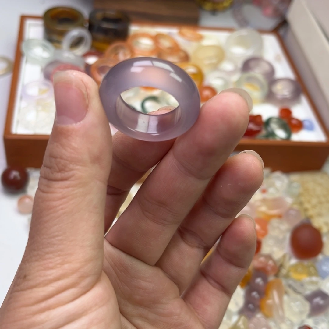 玛瑙/玉髓合金戒指帝王紫