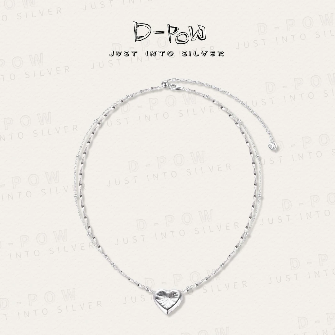 灯小炮 坠链均925银 冰冰小白桃项链（51cm）（7220）气质轻奢时尚