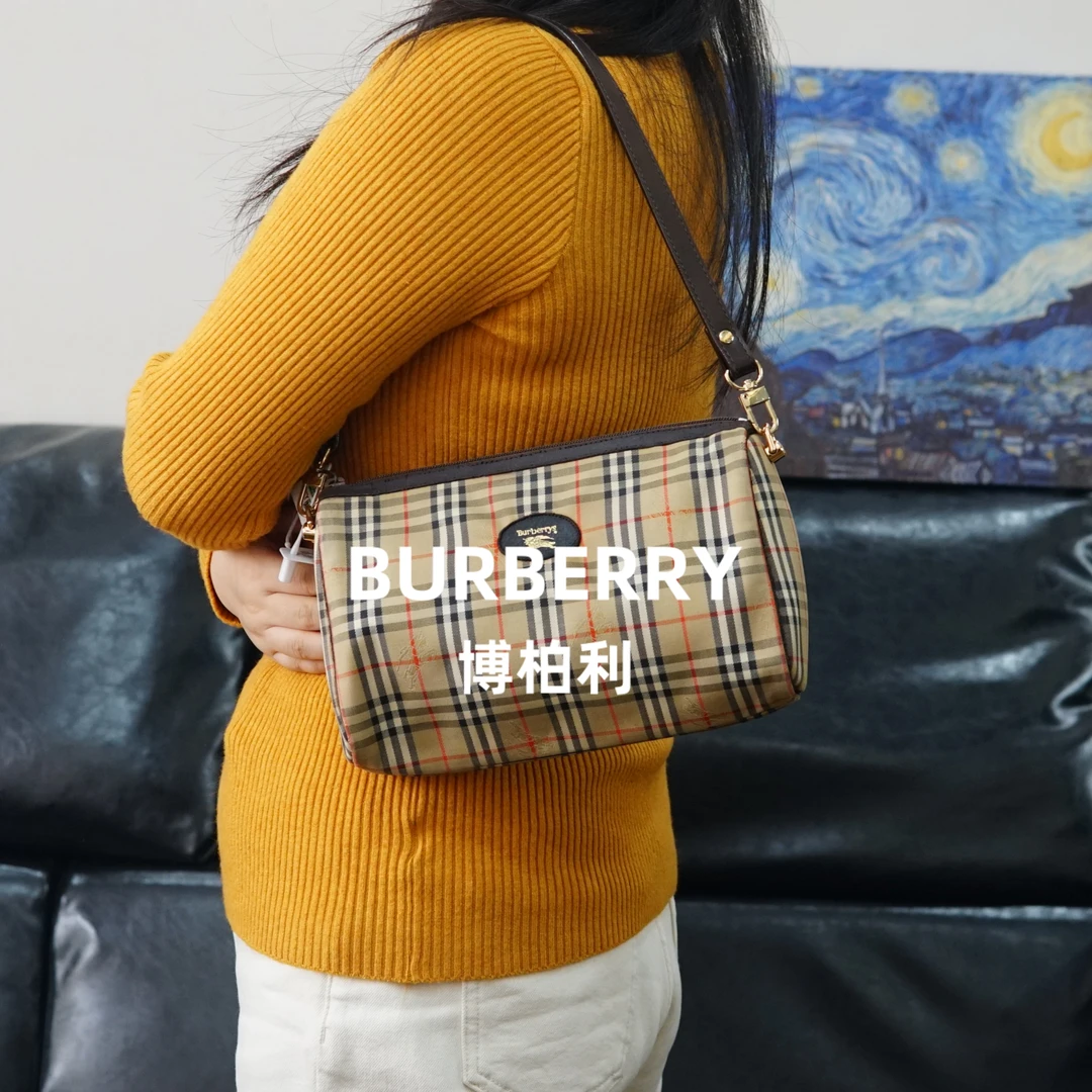 95新 BURBERRY/博柏利 巴宝莉/格纹单肩包/FYAR12522833/2833