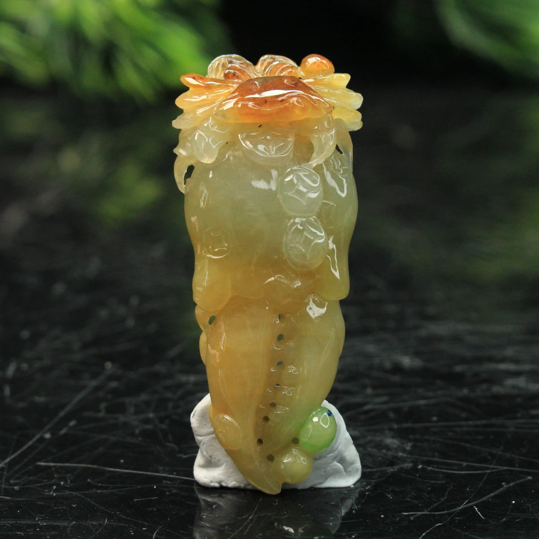 46ZB天然缅甸A货翡翠蟹钳吊坠/402229嘉禾臻宝