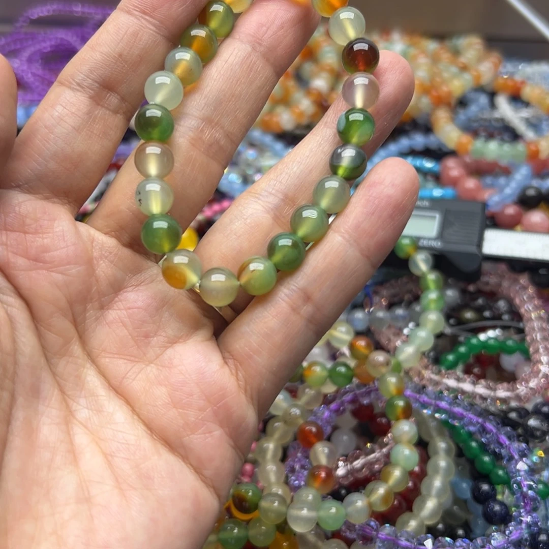 手链未镶嵌烟晶孔雀玛瑙