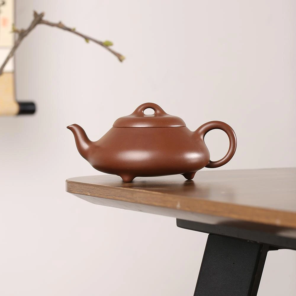 【可询】周文涛《汉棠石瓢》比赛获奖作品 紫泥 410cc 全手工 茶壶
