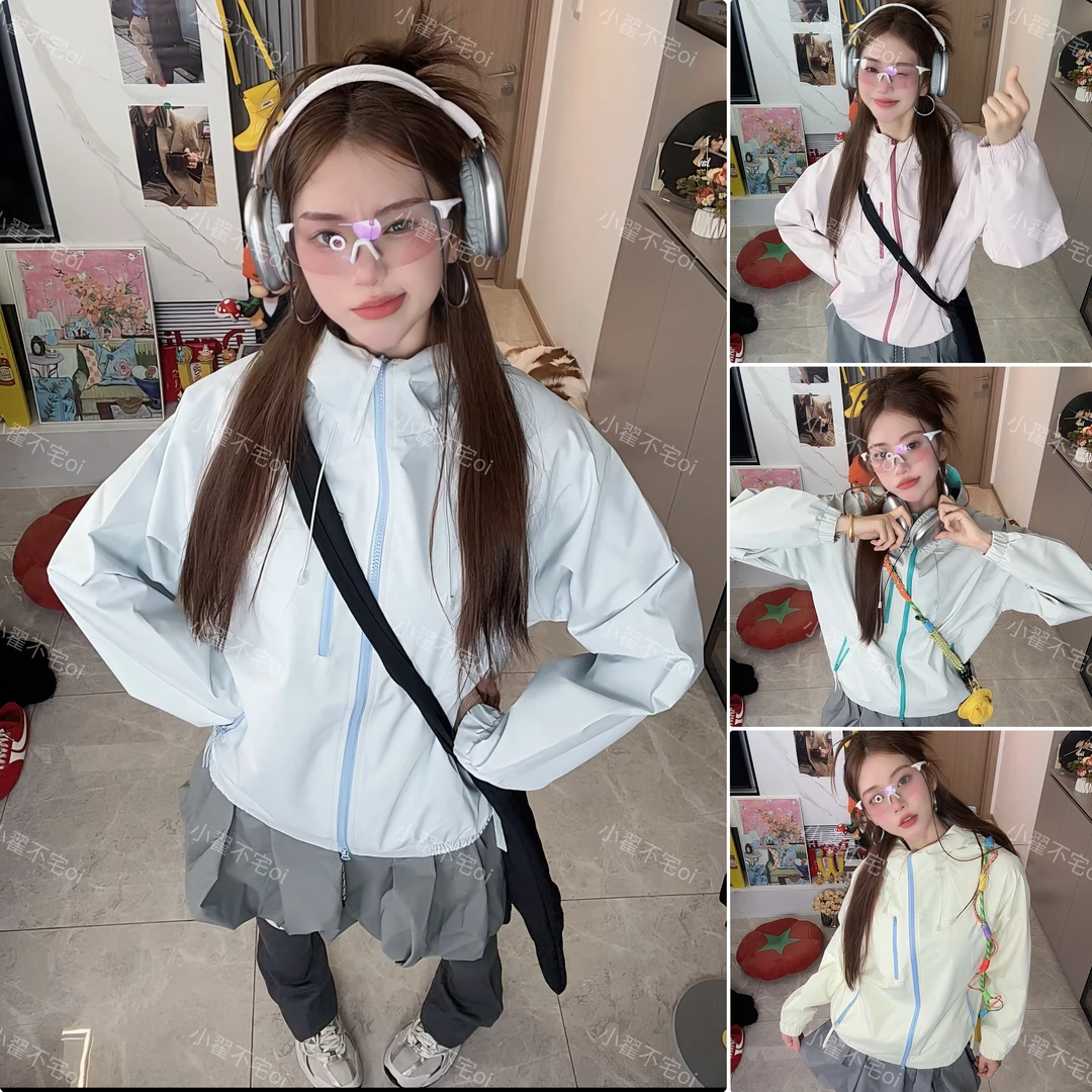 “秋日特调 撞色穿搭” ！ 秋季新款户外宽松休闲运动情侣夹克冲锋衣