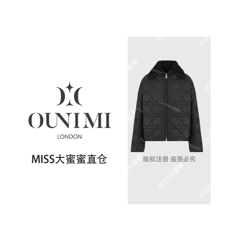 菱形格绗棉双面穿宽松外套