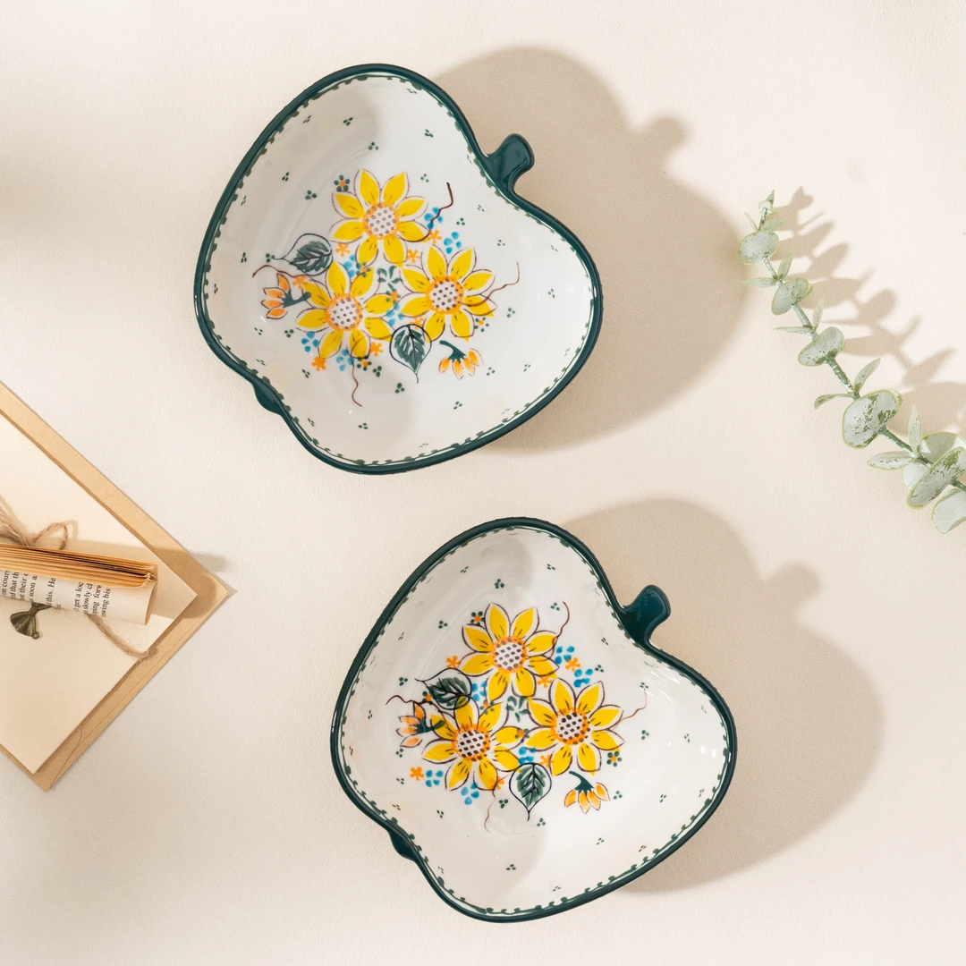 【SILESIA/出口原单】手绘阳春白柳-苹果碗（2个装）