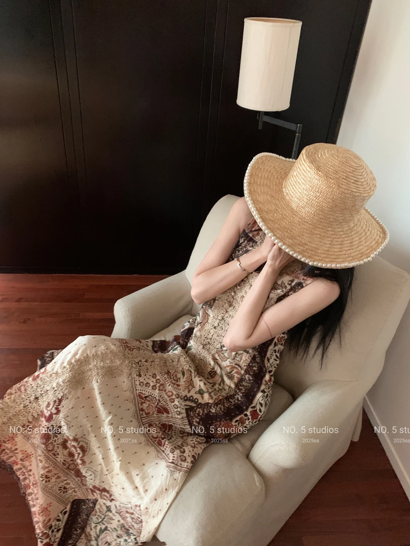 No.5秋季极简静奢（清迈）到哪都是焦点的波西米亚风连衣裙女6879#
