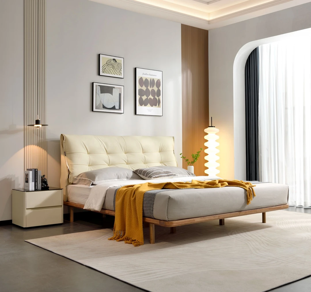 【老板自卖】怀抱款软体床白蜡木软体床主卧室软包床极简极简C18#