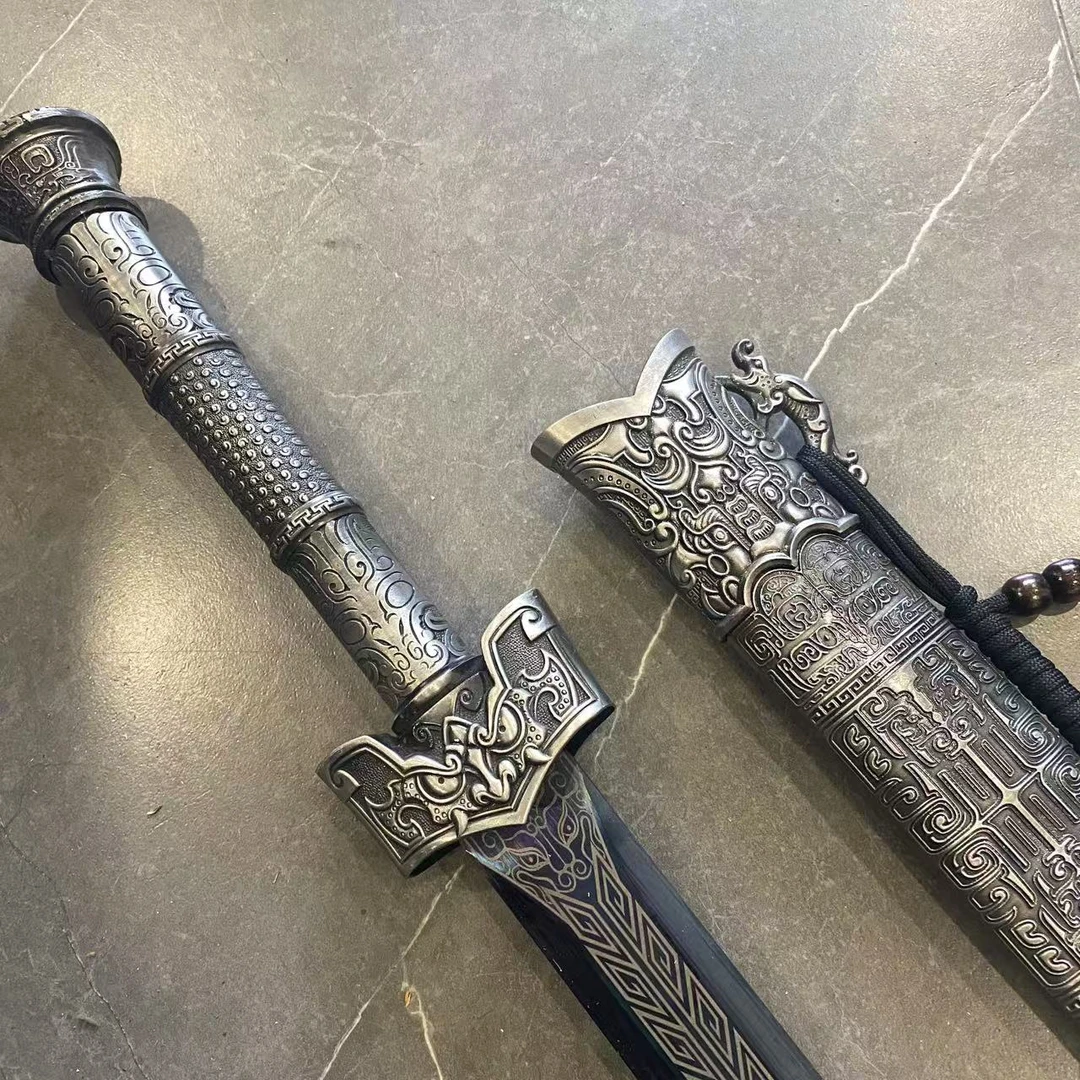 [将军剑烤蓝金属鞘]龙泉刀剑十八班兵器高锰钢收藏宝刀宝剑未开刃