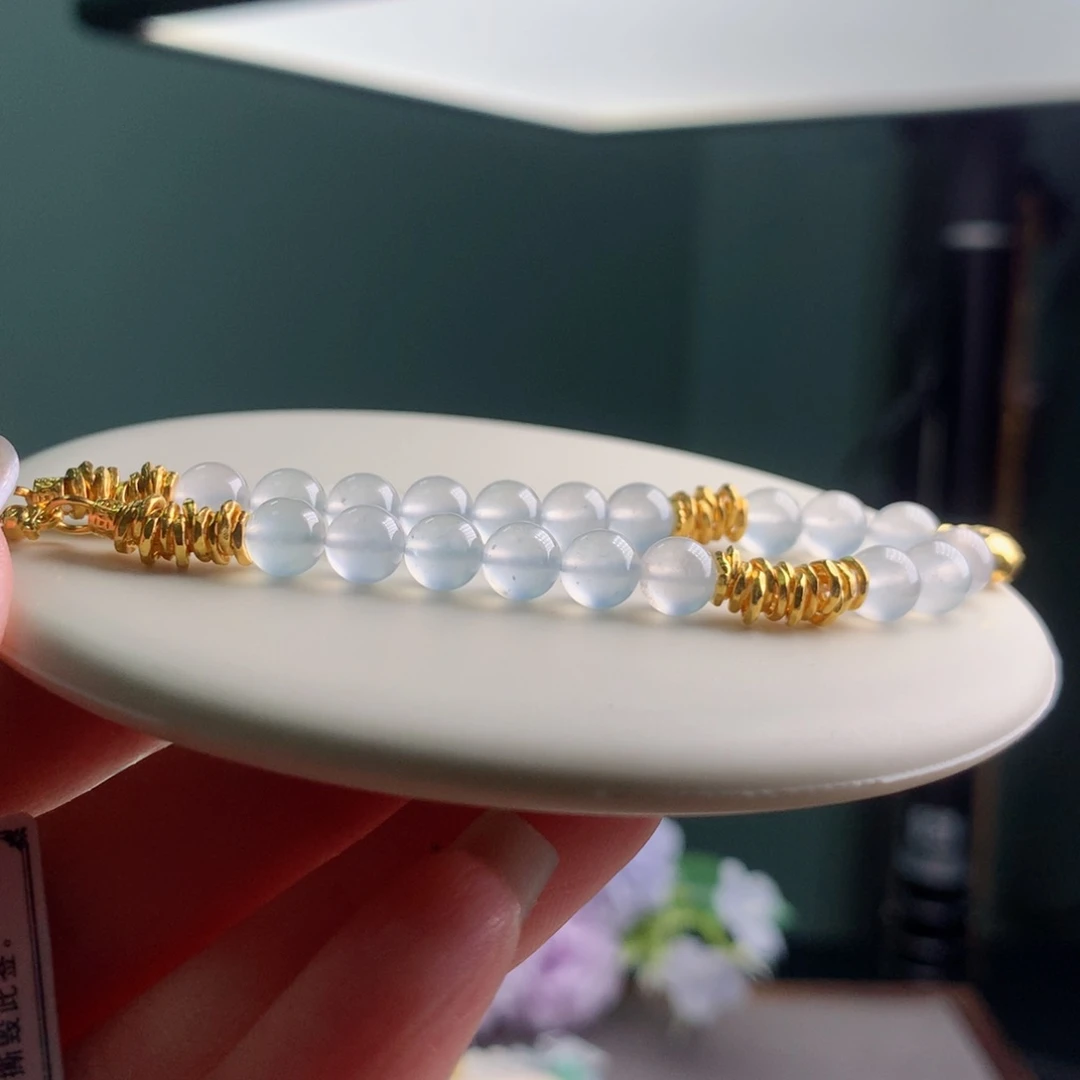 足金镶嵌手链翡翠手链