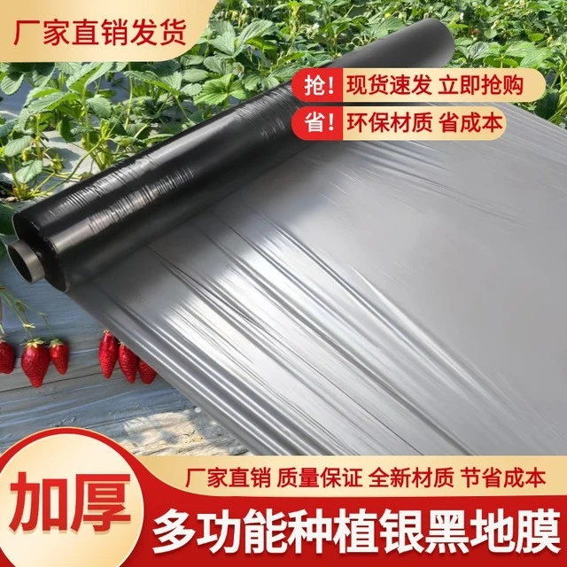 新料农用加厚银黑双色地膜防虫反光地膜覆盖膜除草保温草莓薄膜