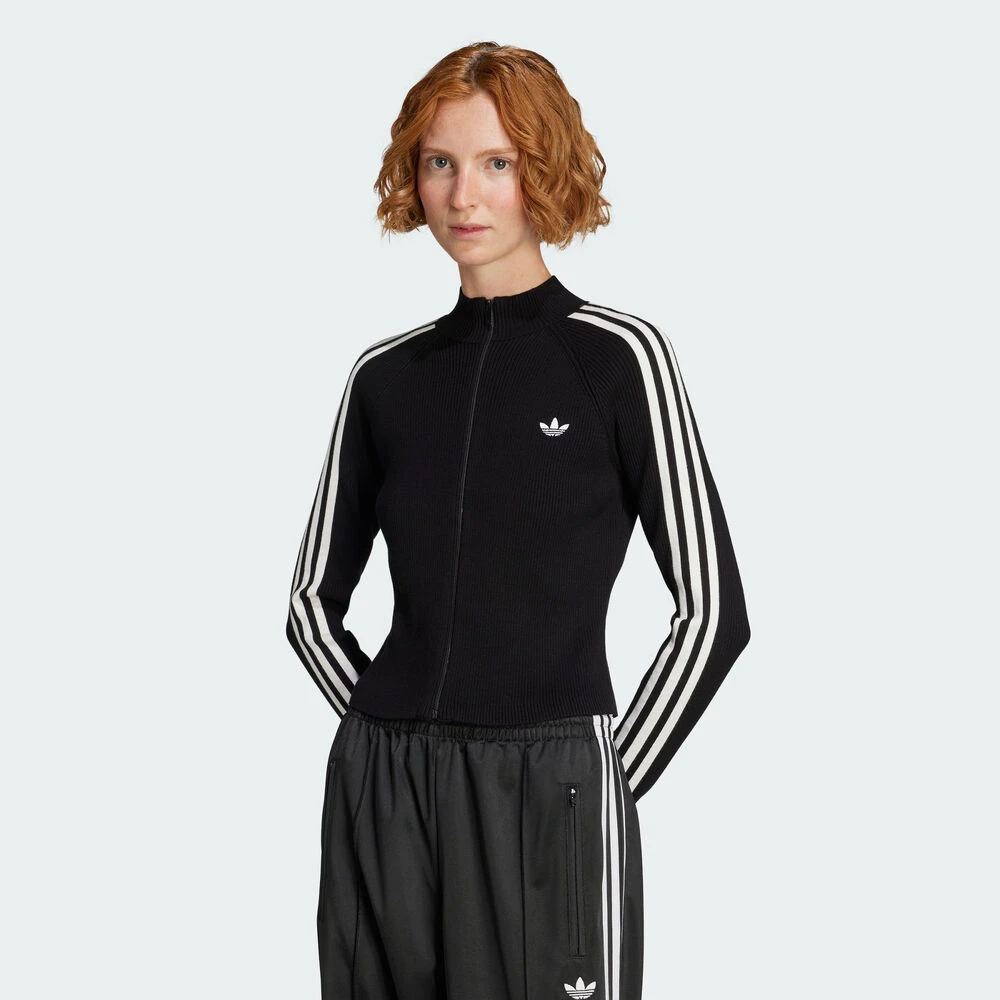 adidas 三叶草2025女子SLIM KNIT TT针织无帽外套JY2597