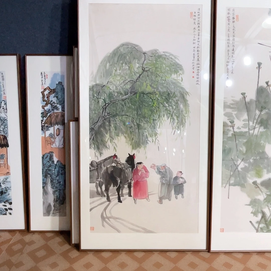 国画手绘画作品带框80/160