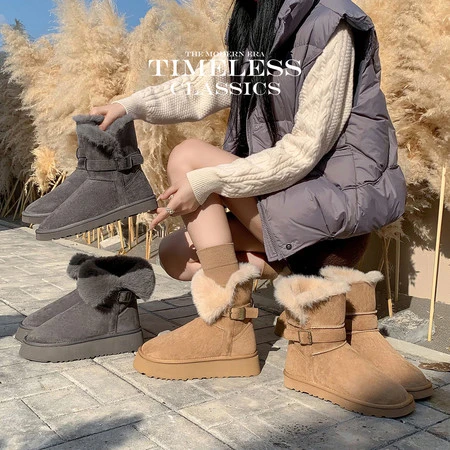 朱迪推荐~ 厚底雪地靴女冬季女鞋加绒保暖防滑舒适靴子东北棉鞋女