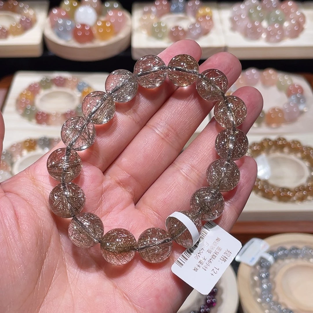 水晶手链未镶嵌银发晶手链，晶体通透