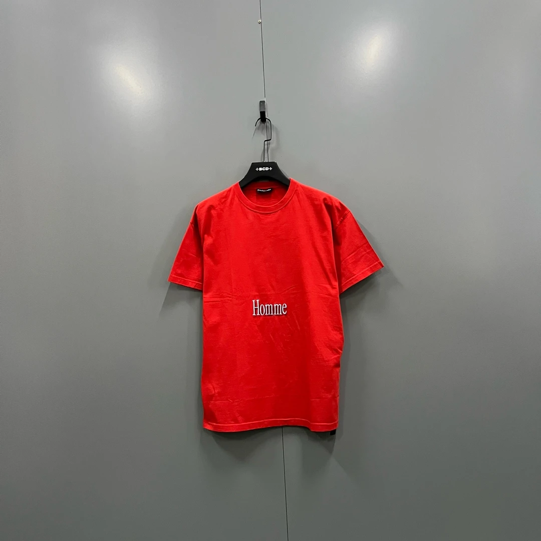 99新 Balenciaga/巴黎世家 (ll) 102474  红色字母印花短袖 S码