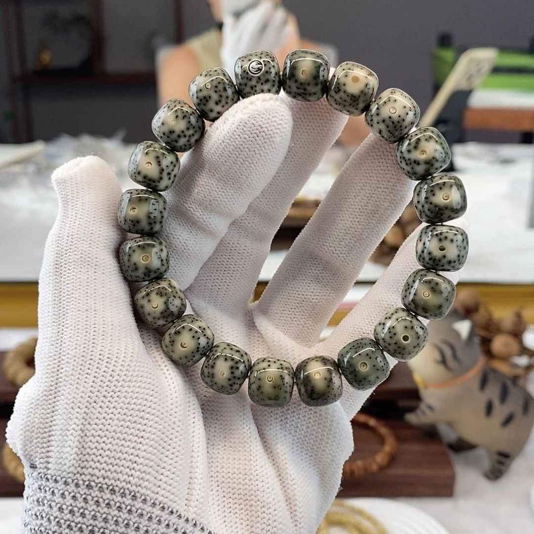 烦***.星月菩提吊坠12青花双留白