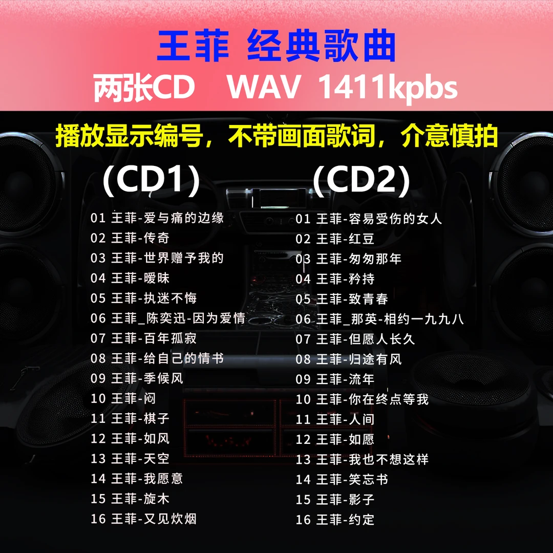 王菲【2张CD】经典32首 碟片CD光盘 出道成名曲 WAV无损音质1543