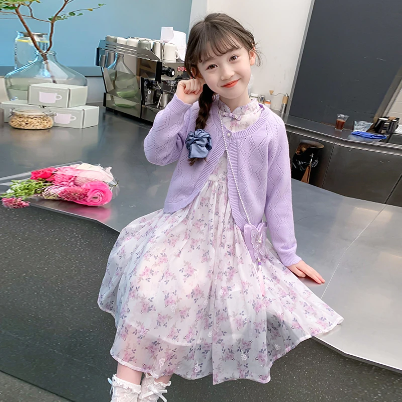 女童连衣裙2025新款春装儿童洋气时髦公主裙小女孩春秋款网红裙子