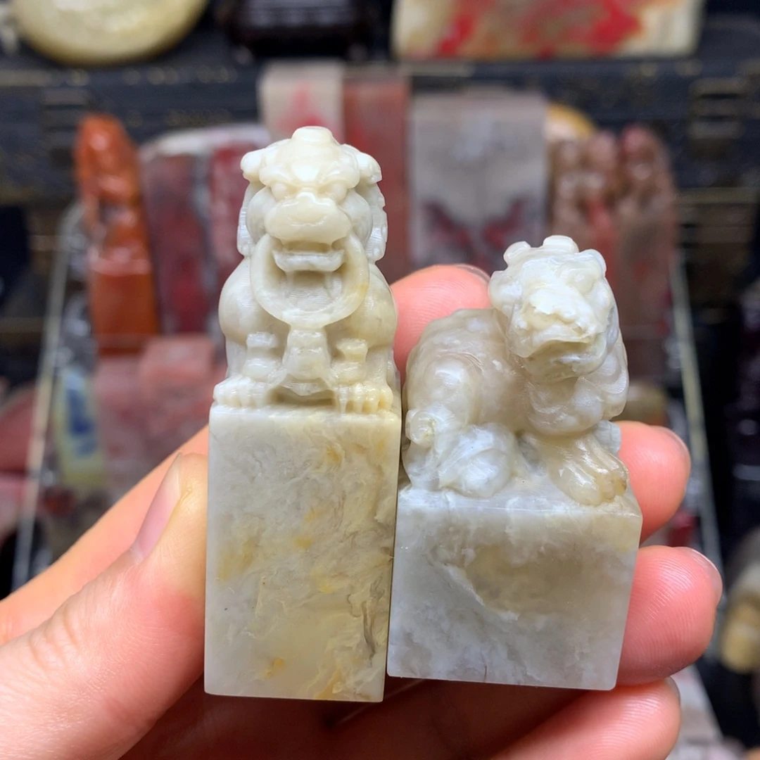 巴林石印石福利冻石雕头印章2