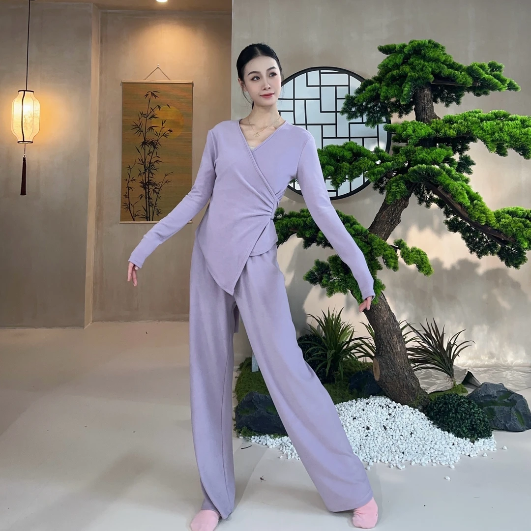 2025新款早秋现代舞古典舞羊绒套装日常休闲修身显瘦中国舞舞蹈服