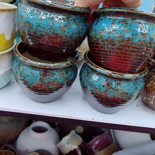 多肉绿植陶瓷花盆9.9包邮