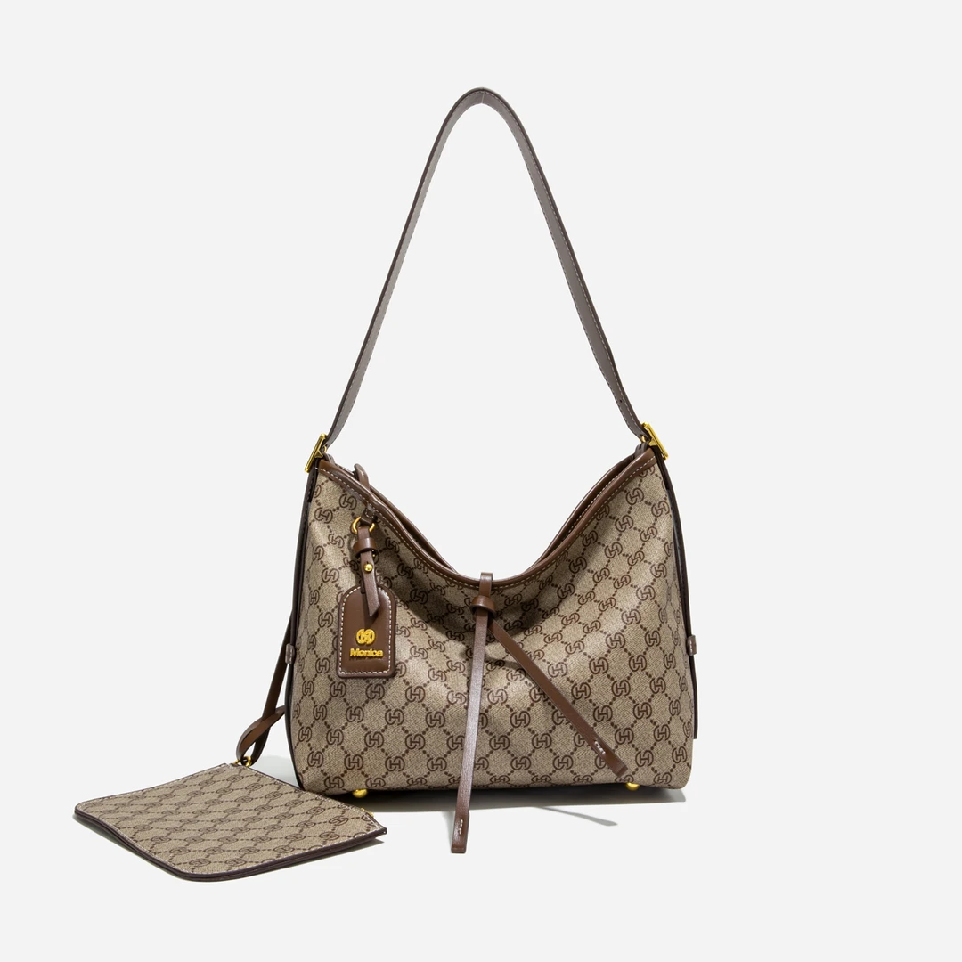 莫妮卡奇奇新款女士2025潮轻奢小众印花大容量百搭印花斜挎托特包