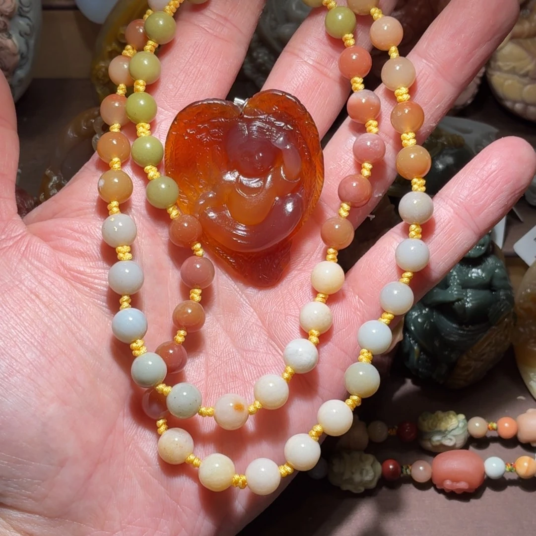 猪***戒定制石英质玉未镶嵌手串76