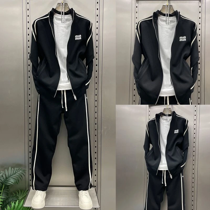 男士春季新款运动休闲立领潮流外套时尚百搭两件套