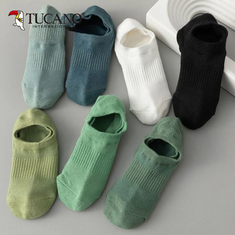 TUCANO袜子男士船袜夏季隐形防滑不掉跟纯棉袜薄款吸汗浅口短袜
