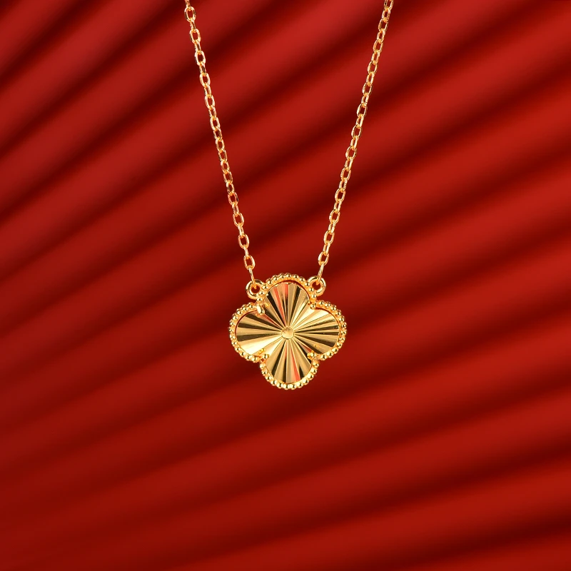 坠链均足银 四叶草单花项链奢侈气质传承工艺时尚不掉色